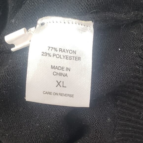 NEW YORK & COMPANY Black Cold Shoulder Sweater Womens Size Extra Large XL - Picture 4 of 4